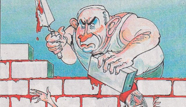 A screengrab of The Algemeiner showing The Sunday Times cartoon